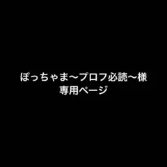 ぽっちゃま〜プロフ必読〜様専用ページ
