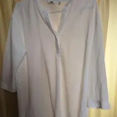 UNIQLO スキッパーシャツ ホワイト 七分袖