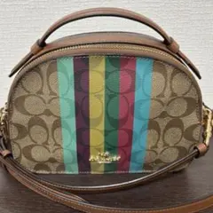 COACH シグネチャー 巾着 ショルダーバッグ マルチカラー デンプシー