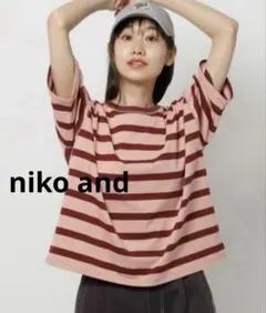 Niko and ... バックステッチベーシックTシャツ　ショート ボーダー