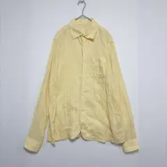 COMME CA ISMコムサイズム　長袖シャツ　麻　イエロー　L 羽織り