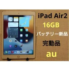 完動品iPad Air2(A1567)本体16GBシルバーau送料込AG5WR
