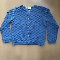 H&M 青 編み込みカーディガン 98/104