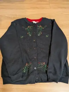 刺繍入りカーディガン Sサイズ クリスマス アウター US古着