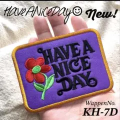 70年代⚡ヒッピー✿ワッペン۞HAVEANICEDAY⚓サーフボード❤️ラベンダー