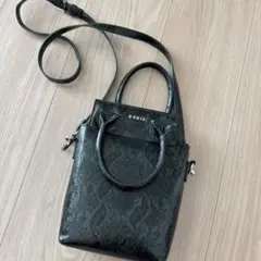 期間限定価格 EVRIS ヘビ柄 ブラックミニバッグ