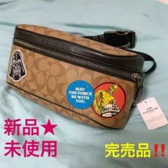 新品未使用★コーチ×スターウォーズ★コラボ★ボディバッグ★シグネチャー柄★メンズ