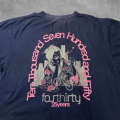 Y2K 00s fourthirty ロンT バックプリント ネイビー Lのサムネイル