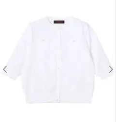 CABaNファインポリエステル ハーフスリーブポケットカーディガン