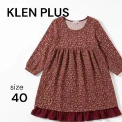 【klen plus】花柄チュニック 40 長袖レース裾 長袖 花柄ワンピース