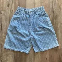 90s USA製 Lee リー ヒッコリー柄 ショートパンツ デニム