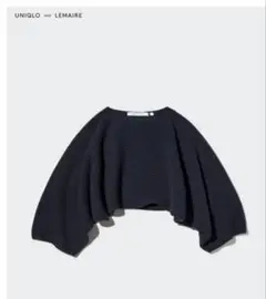 UNIQLO AND LEMAIREラムクロップドセーターネイビーSぺプラムに