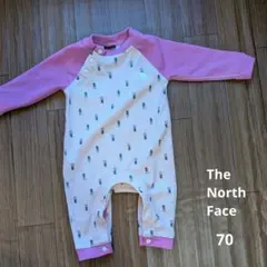 着用数回 海外 THE NORTH FACE ロンパース　花柄　70