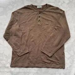 お*こ様 【美品】クロコダイル ヘンリーネック 長袖 カットソー L ブラウンのサムネイル