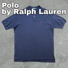 ラルフローレン　ポロシャツ　ネイビー　XL 90s ralph lauren