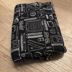 文房具デザイン ニット生地 黒白99センチくらい？
