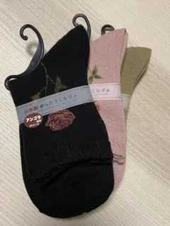 バラ柄　アンゴラMIX ソックス　セット　日本製