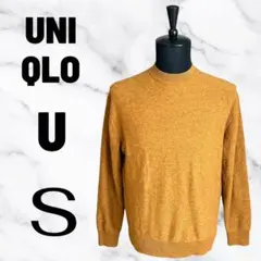美品✨【UNIQLO U】ウールモックネックセーター　薄手　辛子色　Sのサムネイル