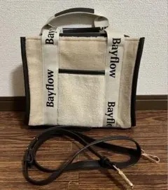 BAYFLOW ロゴテープボアトート アイボリー