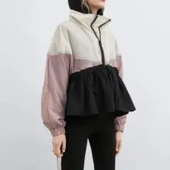新品未使用 ZARA ネット完売商品 マウンテンパーカー くすみピンク ブラック