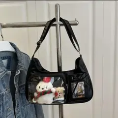 痛バッグ ショルダーバッグ クリアポケット リボン付き　推し活のサムネイル