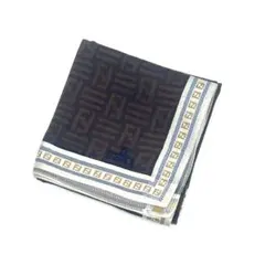 Y512-130　FENDI ズッカ柄 ハンカチ 総柄 メンズ レディース