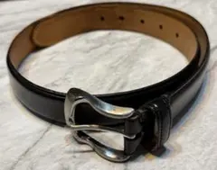 ポールスミス シルバーバックル シェルコードバン レザーベルト ブラック 日本製