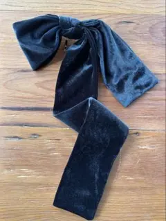 SMELLY ベロアビッグリボンヘアカフ ブラック