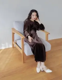 Ayla velvet cross dress ベロア ワンピース