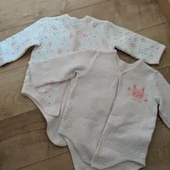 ウサギ柄長袖ボディスーツ 70cm 2枚セット