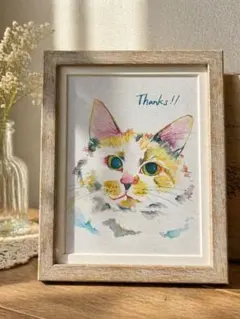 アート 油絵風 猫 ネコ 壁掛け 木製フレーム 絵画 アンティーク - メルカリ