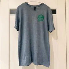 ギルダン ロゴプリント Tシャツ クルーネック 半袖 M 灰 混紡 デイリー