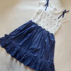 エニィファムキッズ　花柄　半袖　ワンピース 150cm