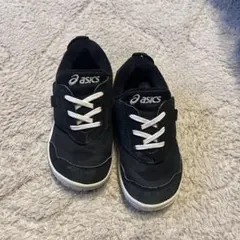 【アシックス 17.5cm】asics/ブラック/ 一本ベルト/キッズ