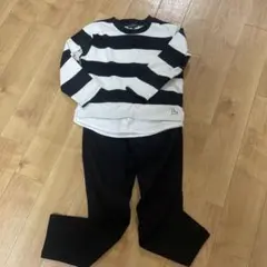 まとめ売り120 ボーダー長袖 黒パンツ