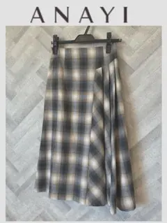 ANAYI チェック柄 ロングスカート