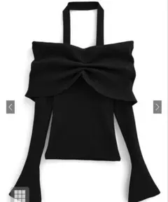 GRL ホルターネックオフショルダーリブニットトップス[th006]