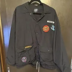 SANTA CRUZ ナイロンジャケット ブラック ドローコード付き