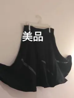 社交ダンス用フレア、ラテンスカート 黒、美品、フリー