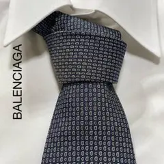 TG1598 BLENCIAGA パターン柄 シルク ネクタイ イタリア製
