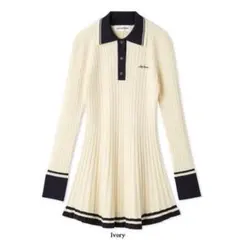 LILY BROWN ロゴ刺繍ポロニットミニワンピース