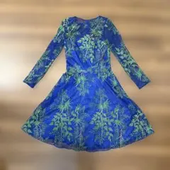 TADASHI SHOJI ワンピース　ドレス ブルー刺繍　サイズ２のサムネイル