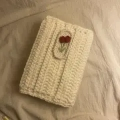 チューリップ ブックカバー 編み物 ハンドメイド
