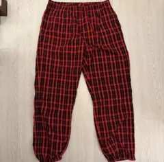 Supreme チェック柄 パンツ レッド ブラック Mのサムネイル