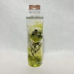 【美品】ハーバリウム ロングボトル グリーン×ホワイト ナチュラル インテリア