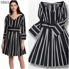 美品 alice + olivia ストライプ シャツ ワンピース