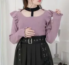 ディアマイラブ 十字架 チョーカーニット