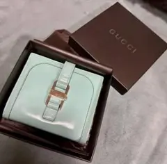 即購入◎ GUCCI ミントグリーン 二つ折り財布 箱付きのサムネイル