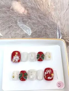 クリスマスデザイン キッズネイルチップ Sサイズ