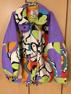 elho 90s？マルチカラー 花柄 ナイロン 中綿ジャケット 最終値下げ
